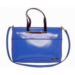 Ivan Troy Women's Alima Blue Italian Calf Leather Straps Shoulder Handbag